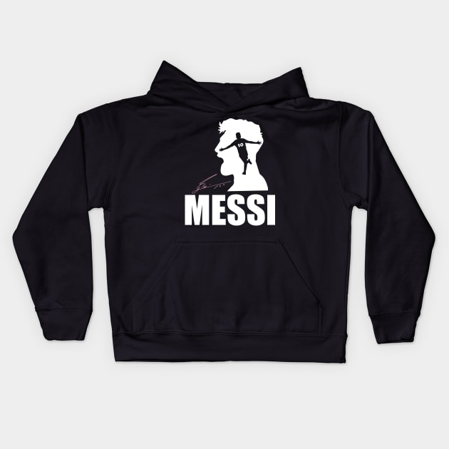 Leo Messi In Inter Miami Kids Hoodie by Teeartspace